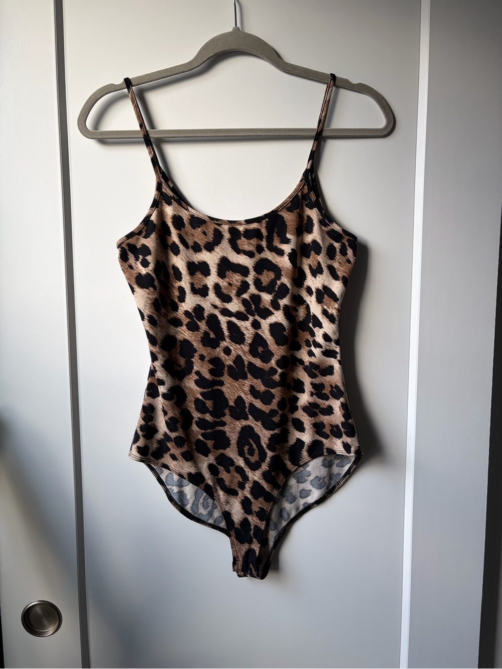 Leopard Print Bodysuit - Beige/Black